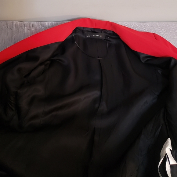 Zara Woman 3/4 Length Gathered Sleeve Open Blazer Size S - Picture 3 of 7